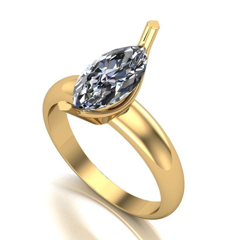 Collection of 15 designed solitaire engagement rings 3D print model_35