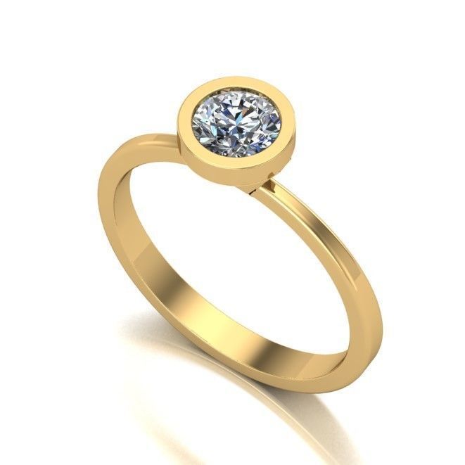 Collection of 15 designed solitaire engagement rings 3D print model_48