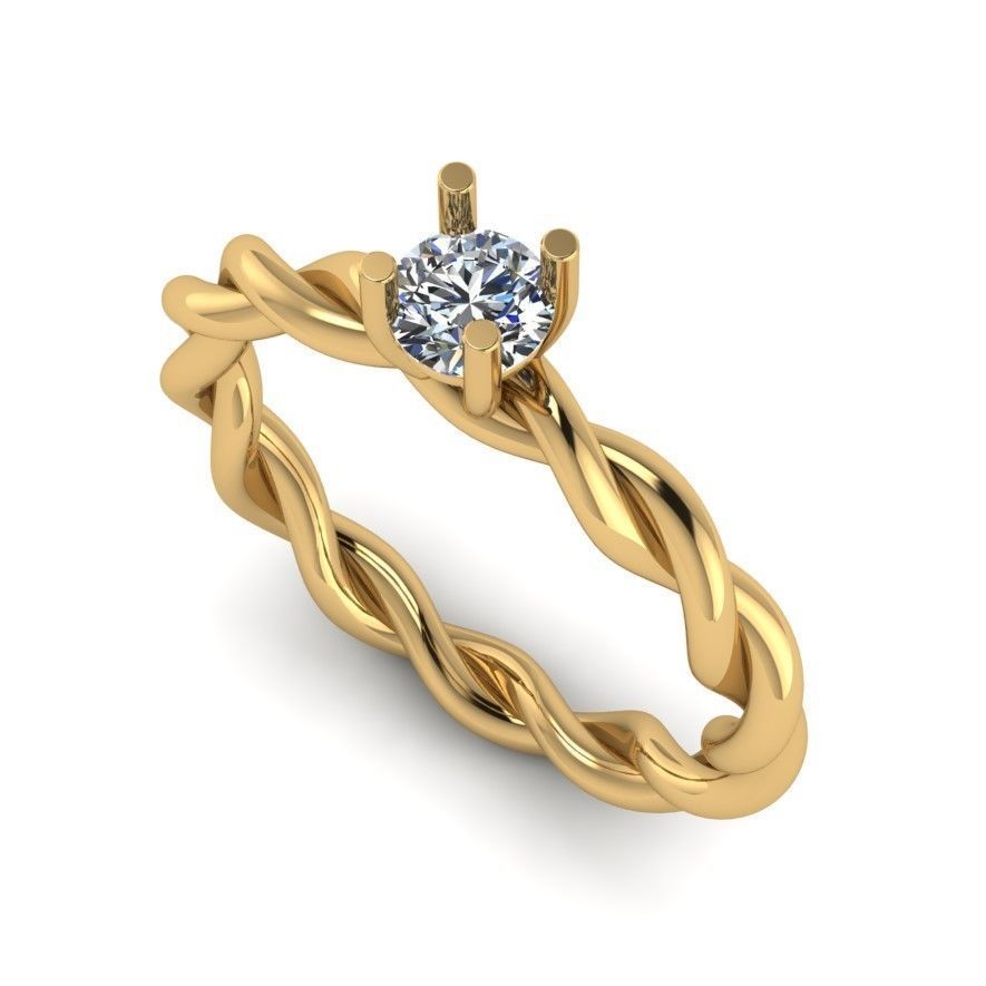 Collection of 15 designed solitaire engagement rings 3D print model_18