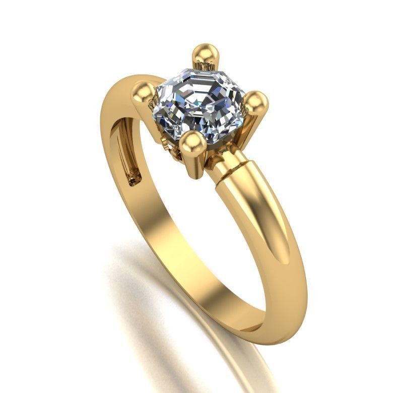 Collection of 15 designed solitaire engagement rings 3D print model_30