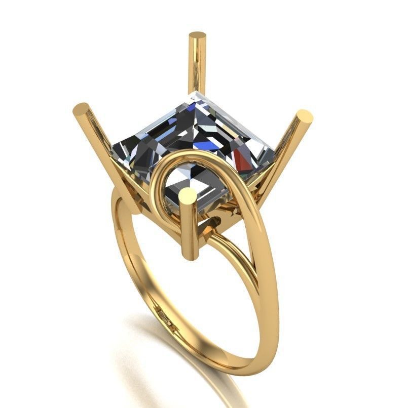 Collection of 15 designed solitaire engagement rings 3D print model_14