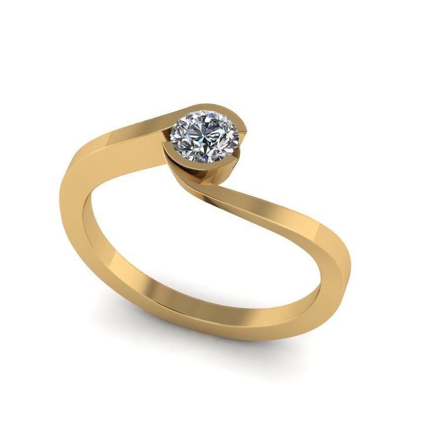 Collection of 15 designed solitaire engagement rings 3D print model_10