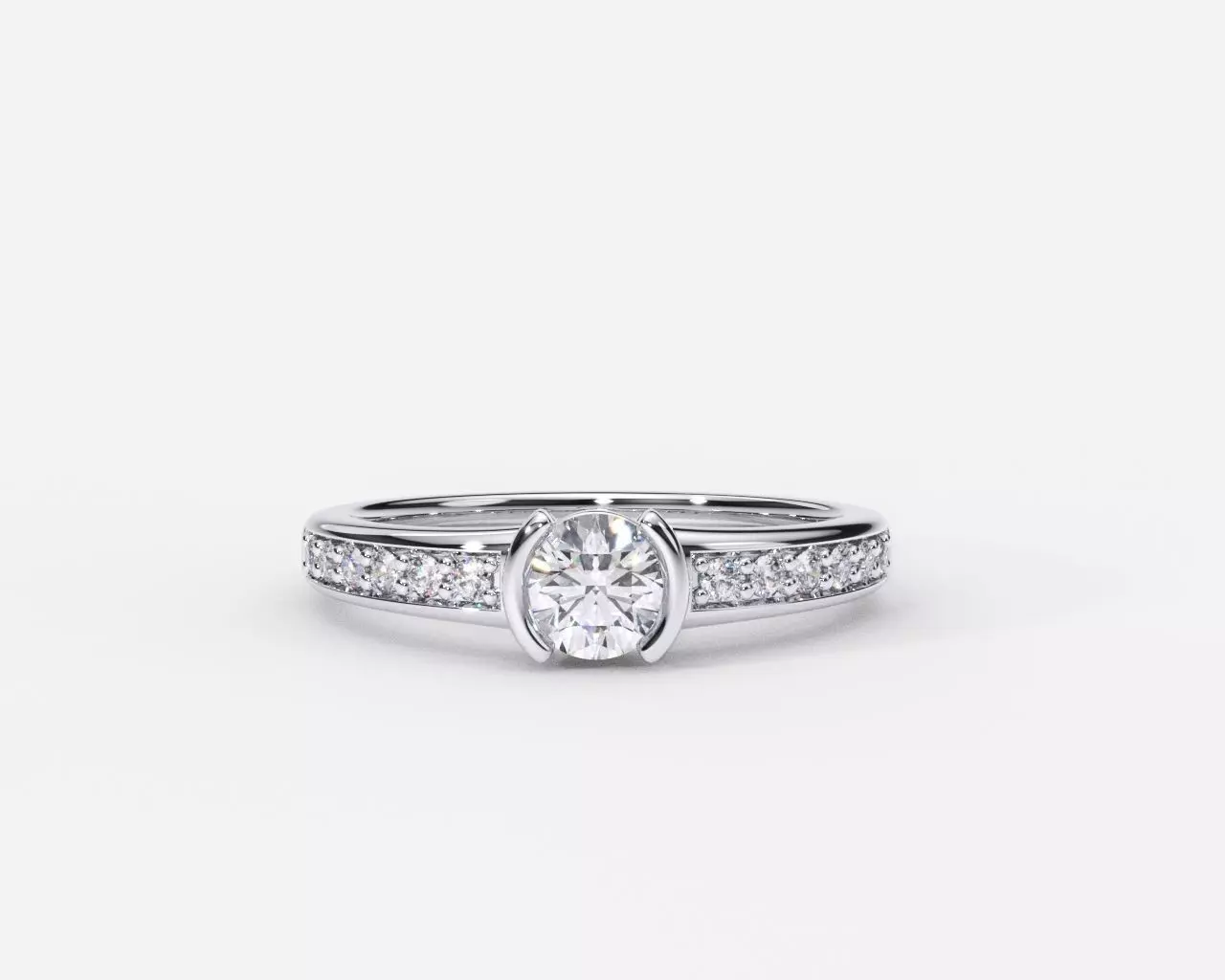 ZDR-219 diamond engagement ring gold 3D print model_0