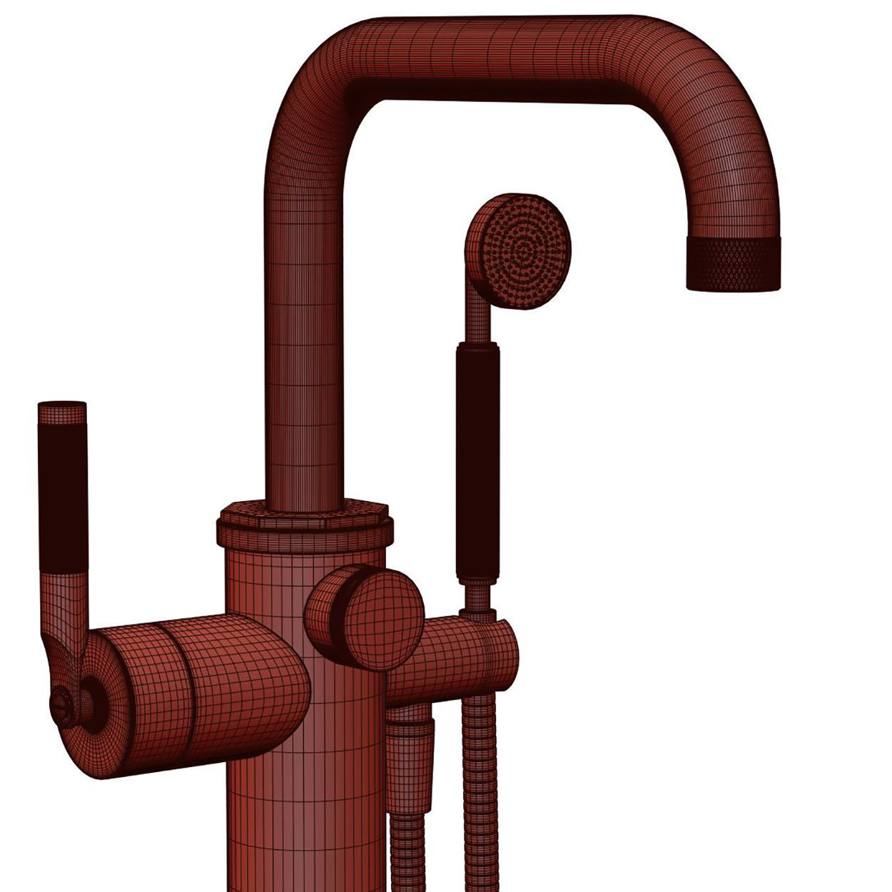 Floor Mounted Single Lever Bath by Samuel Heath 3D model_4