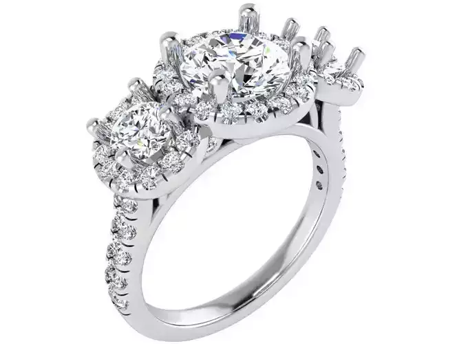 Sumptuous 3-Stone Diamond ring 2625 3D print model