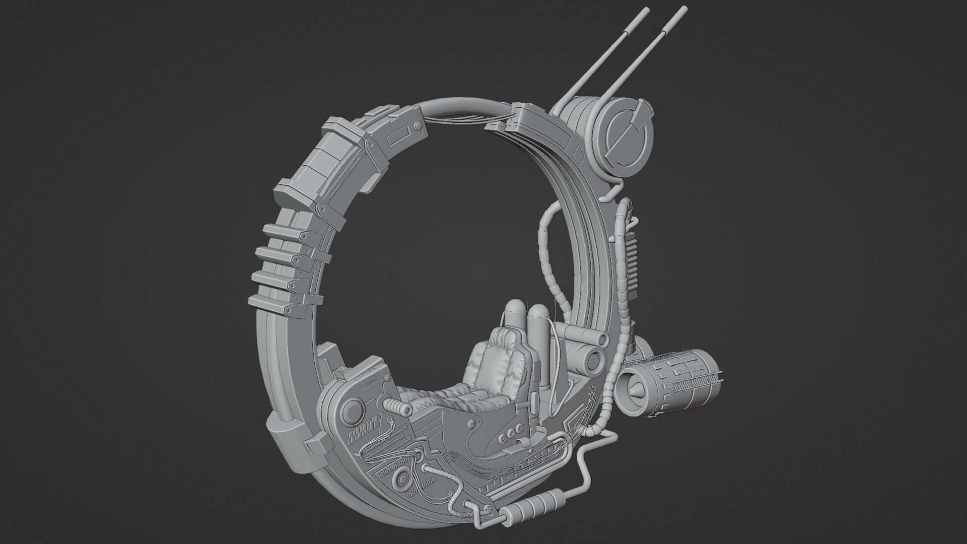 Sci-fi motorbike 3D model_8