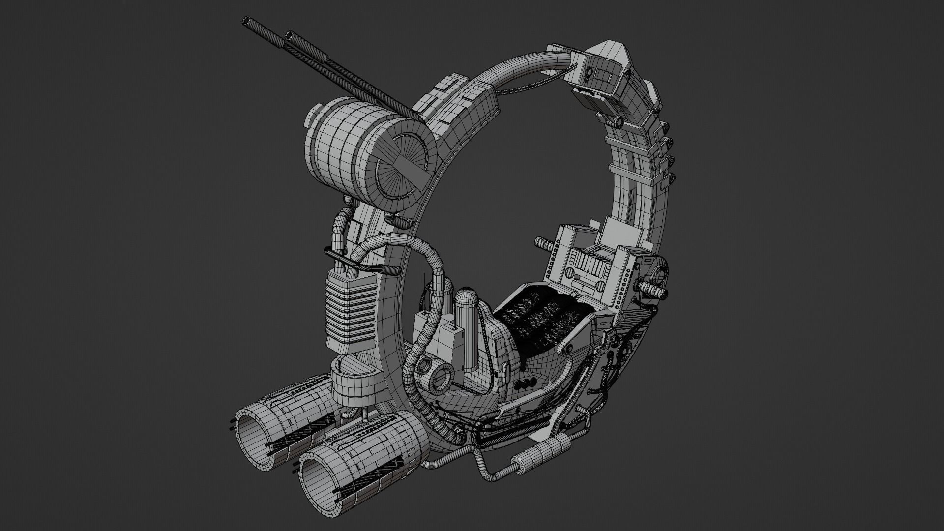 Sci-fi motorbike 3D model_11
