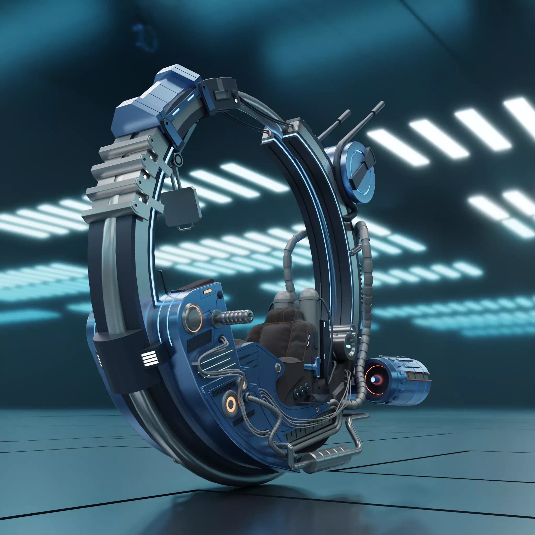 Sci-fi motorbike 3D model_0