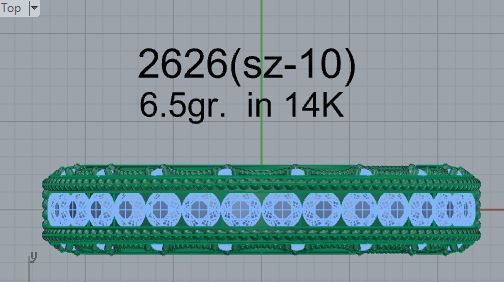 Round Diamond stone ring 2626 3D print model 3D print model_4