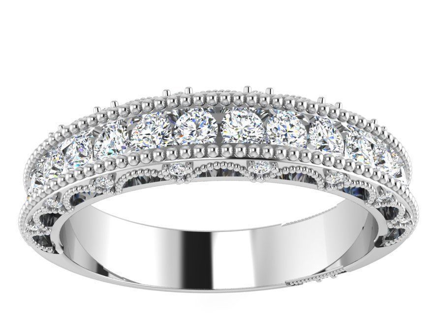 Round Diamond stone ring 2626 3D print model 3D print model_2