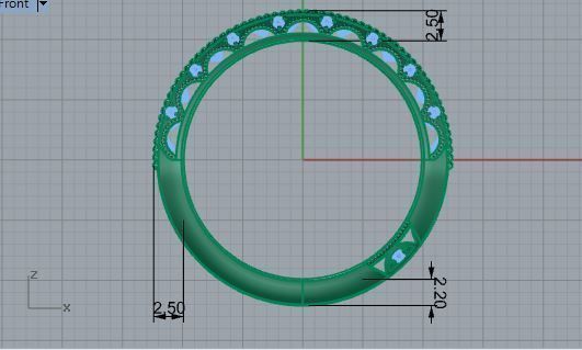Round Diamond stone ring 2626 3D print model 3D print model_5