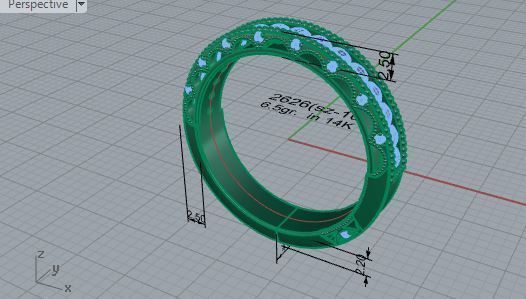 Round Diamond stone ring 2626 3D print model 3D print model_7