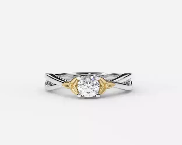 ZDR0221 solitaire engagement ring in gold and gold