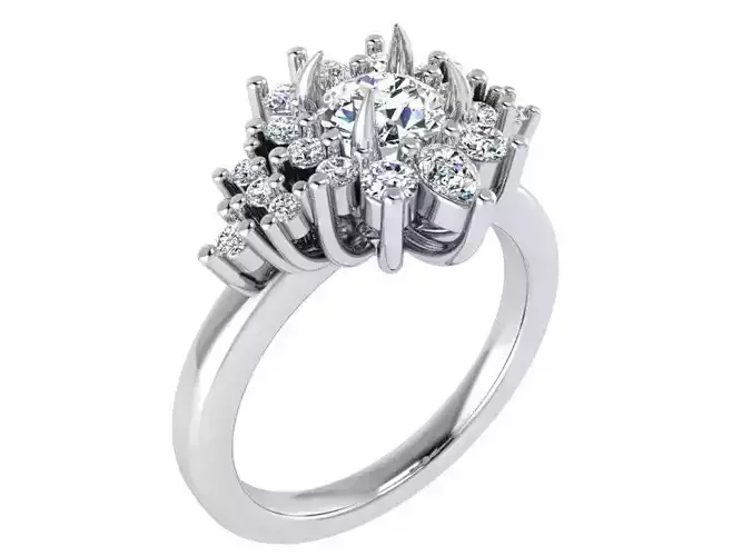 Nobby flower Diamond ring 2628 3D print model