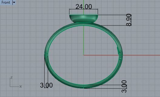 Stylish ring 2629 3D print model 3D print model_5
