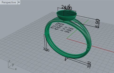 Stylish ring 2629 3D print model 3D print model_7