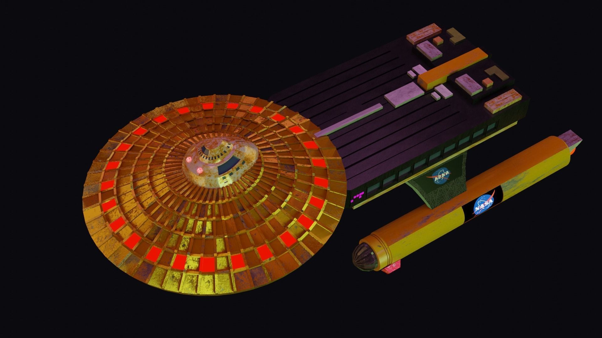 Space 1999 Hawk Spaceship 3D model_2