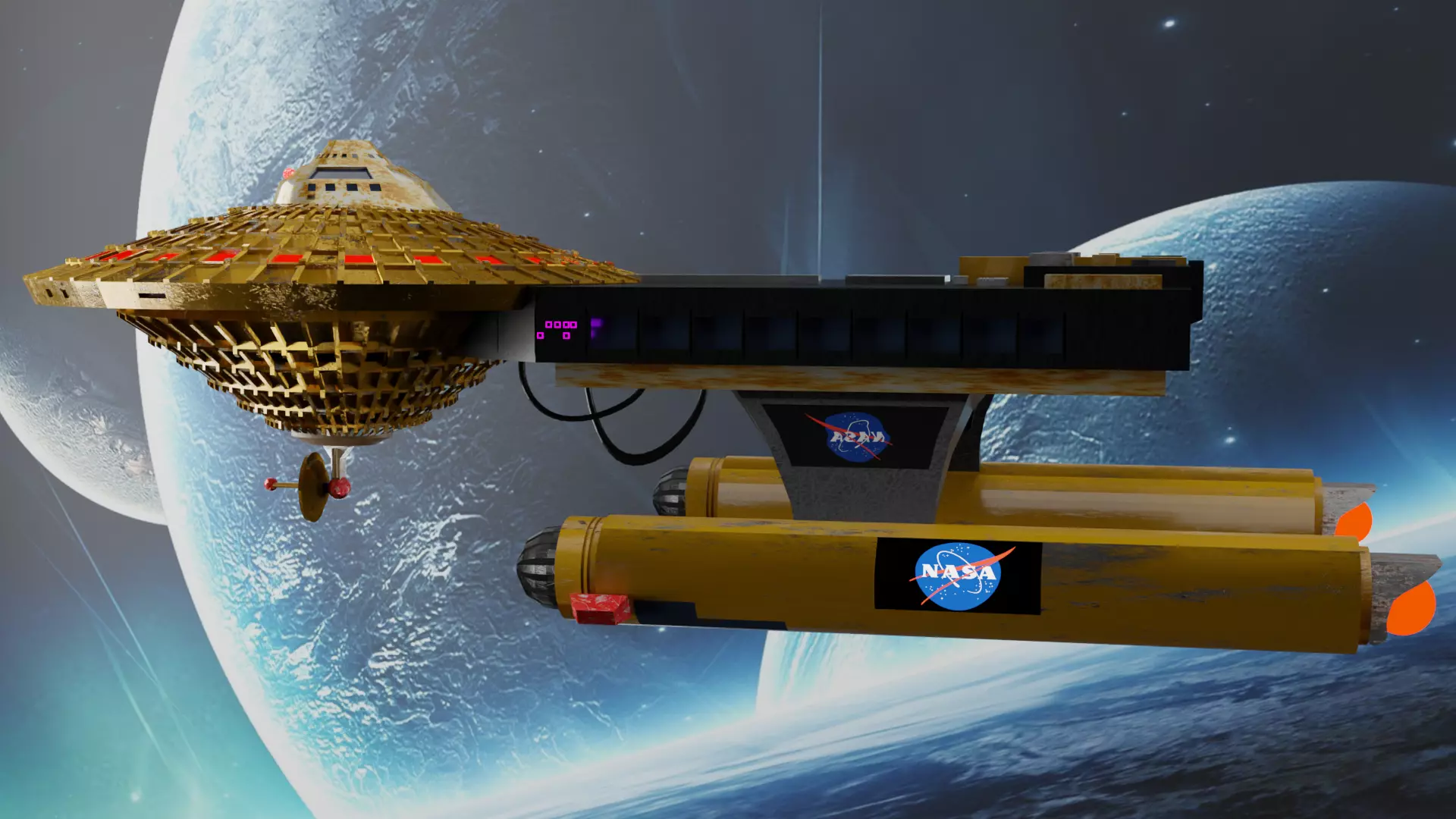 Space 1999 Hawk Spaceship 3D model_0