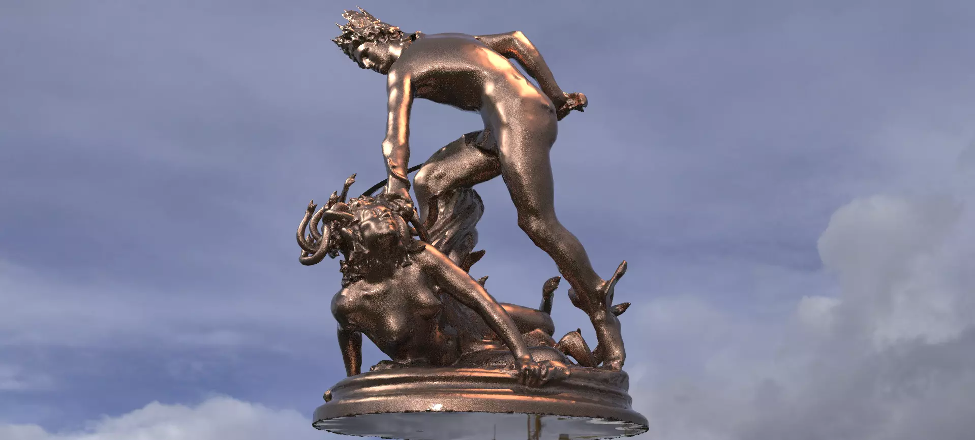 Perseus Statue Action 3 3D model_0