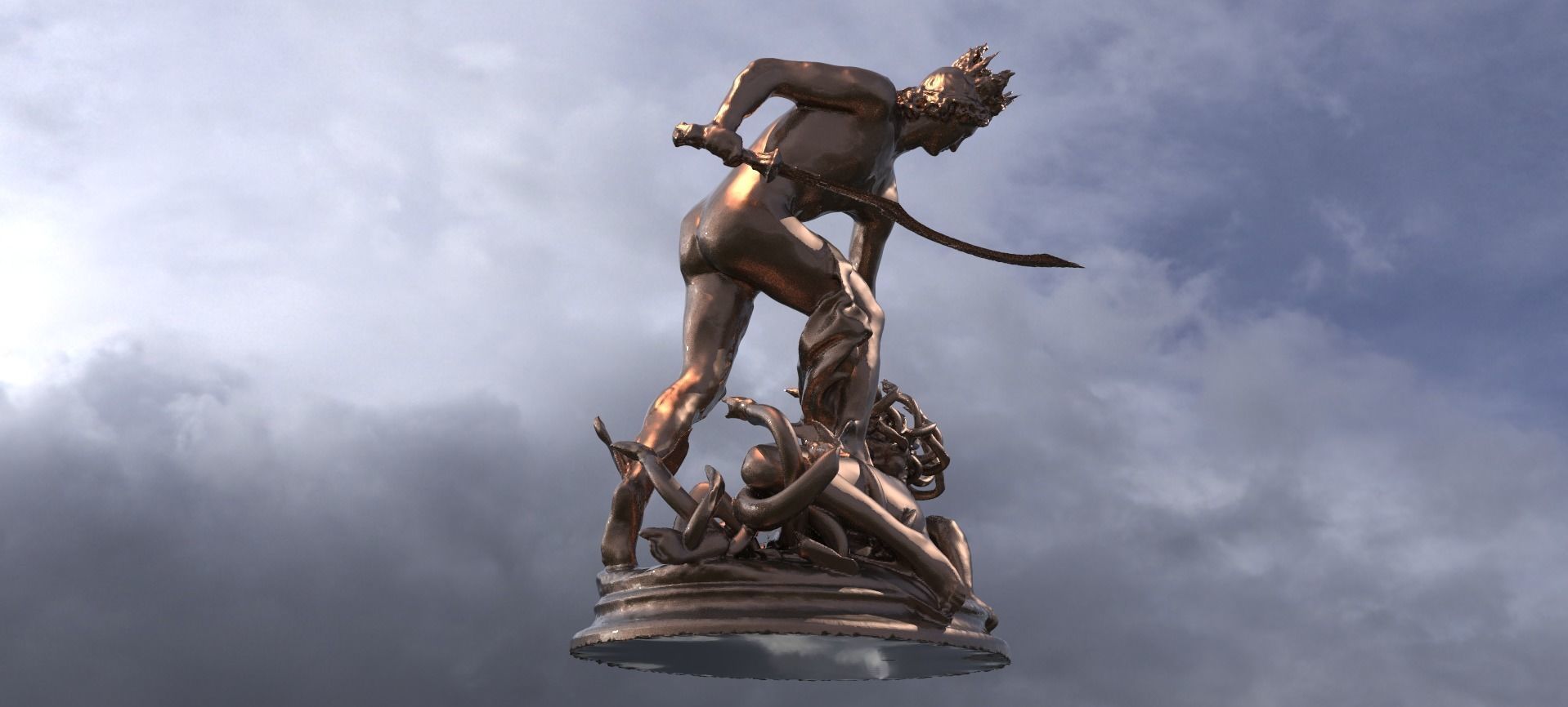 Perseus Statue Action 3 3D model_1