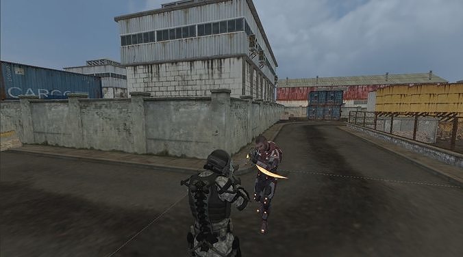 Evil City Third Person Shooting Game Low-poly 3D model