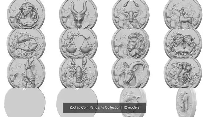 Zodiac Coin Pendants Collection 
