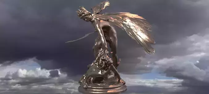 Perseus Statue Action Wings 3
