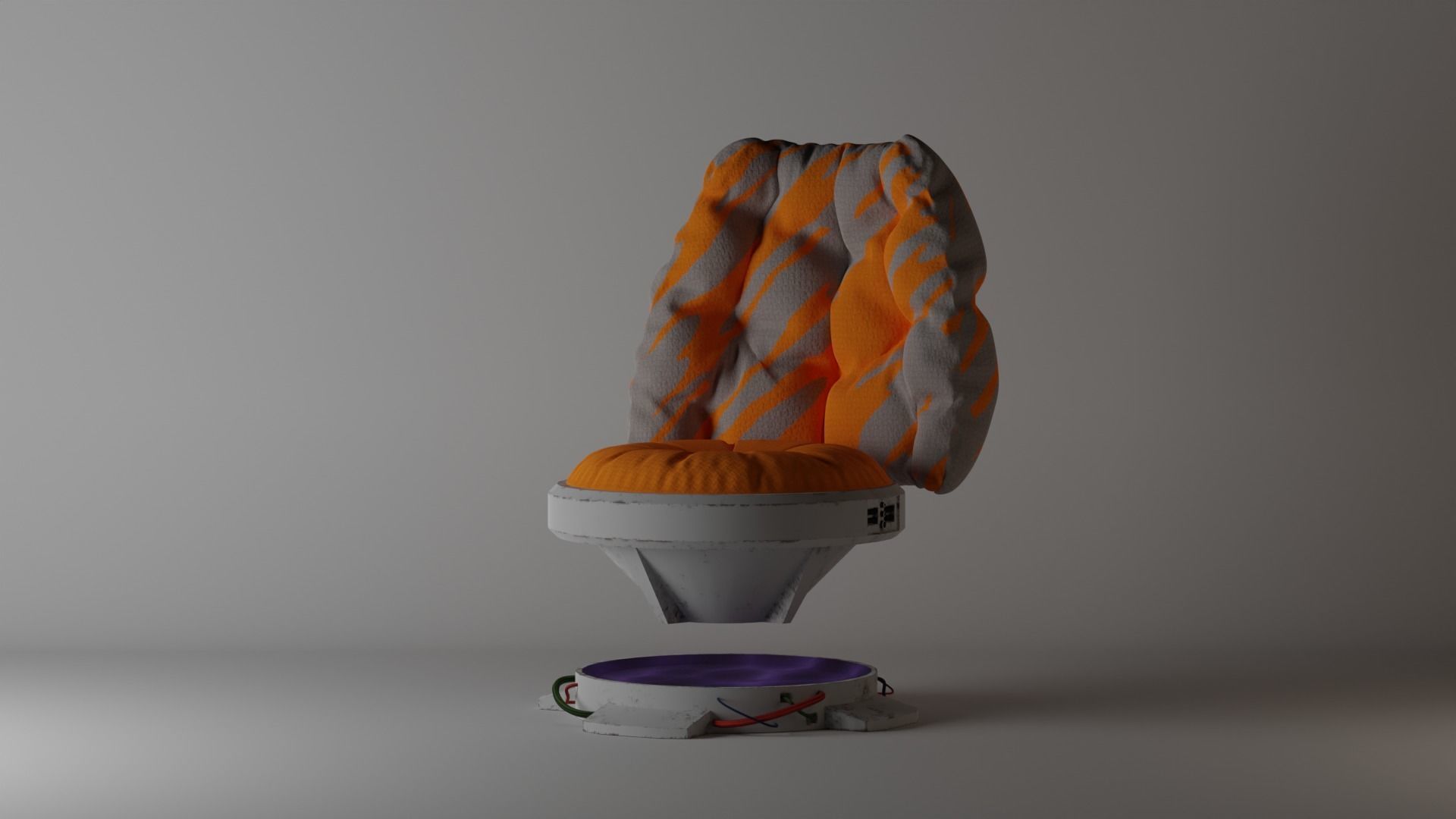 Puffy Sci Fi Chair Low-poly 3D model_17