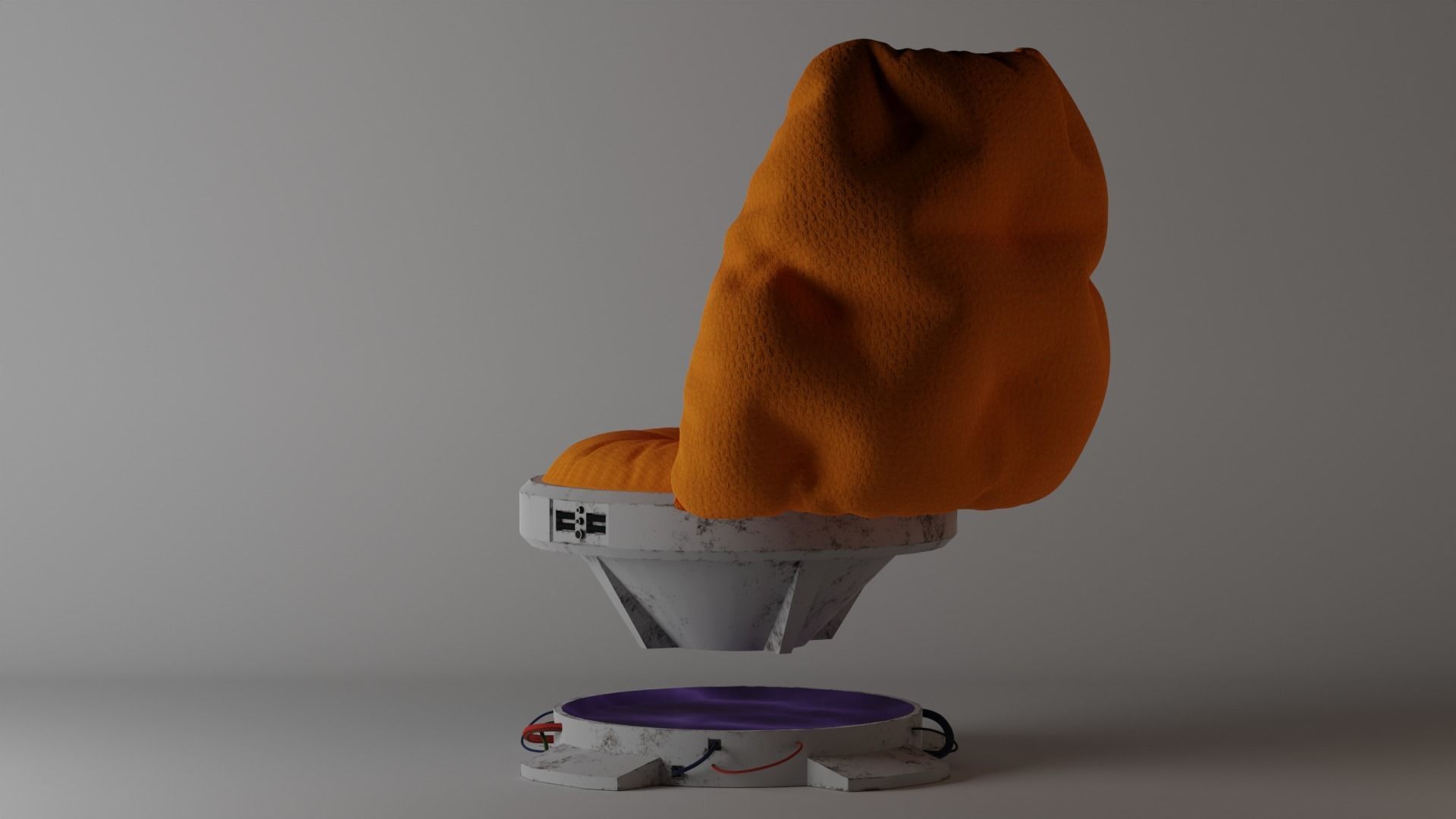 Puffy Sci Fi Chair Low-poly 3D model_2
