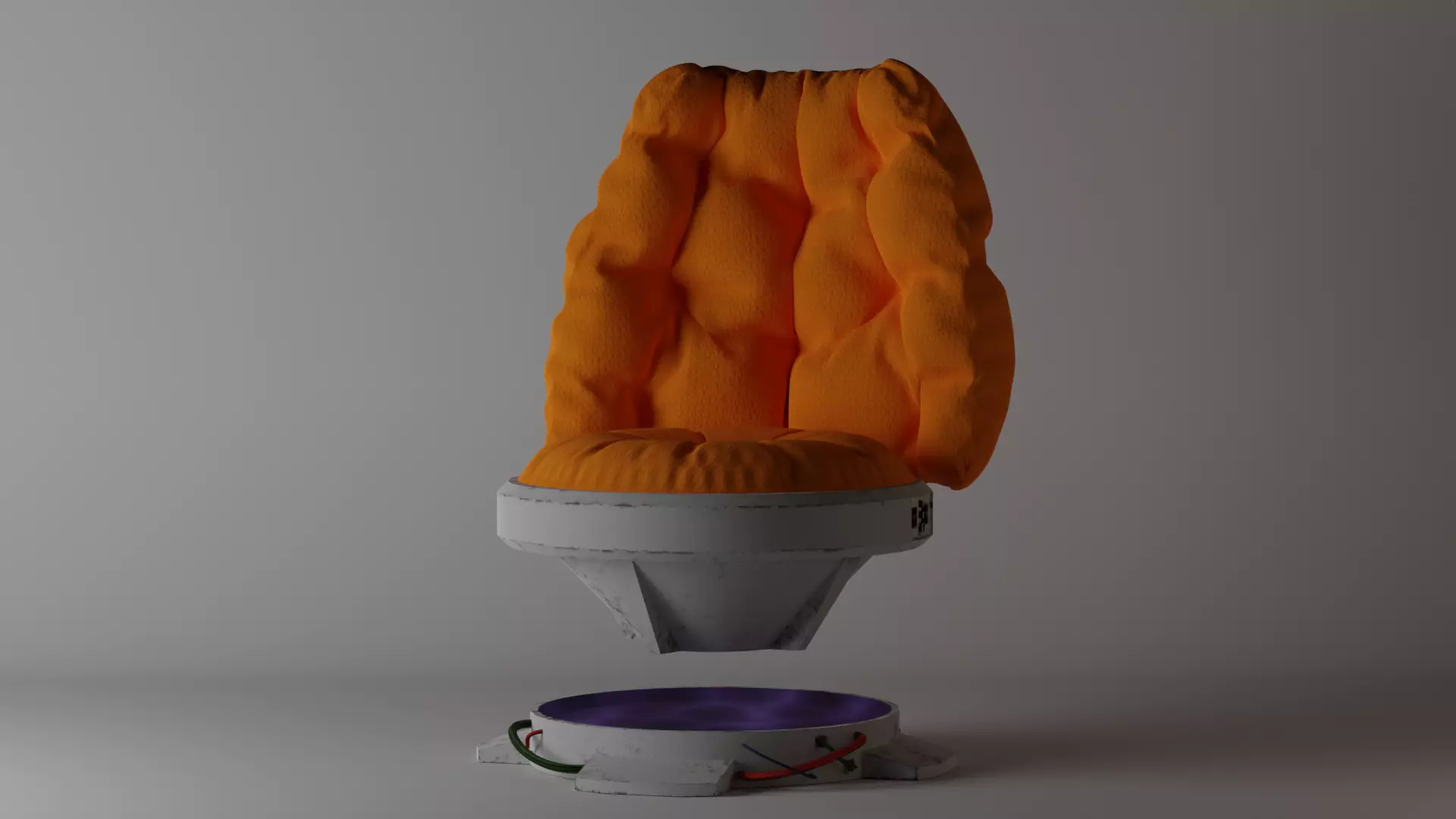 Puffy Sci Fi Chair Low-poly 3D model_0