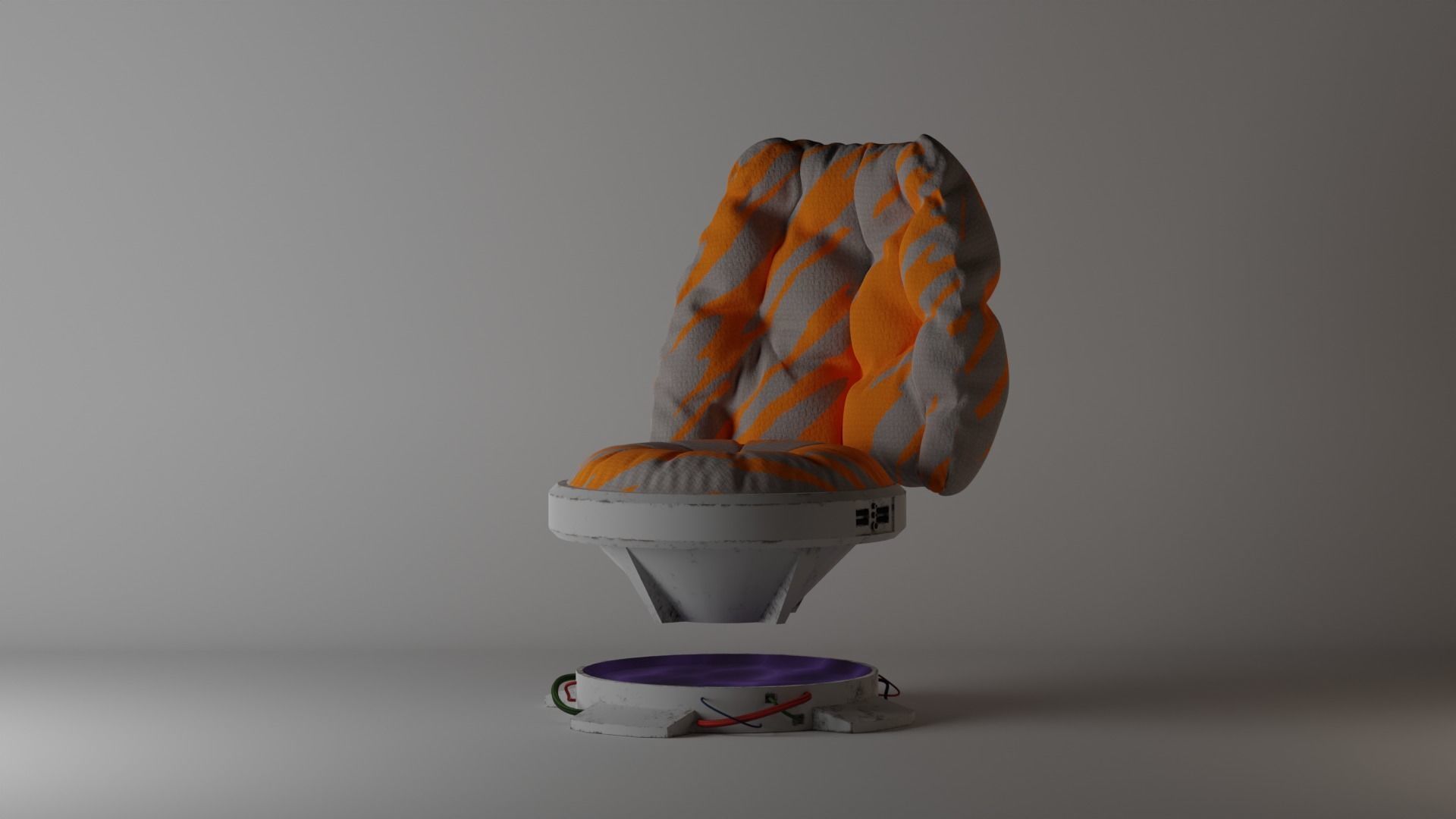 Puffy Sci Fi Chair Low-poly 3D model_7