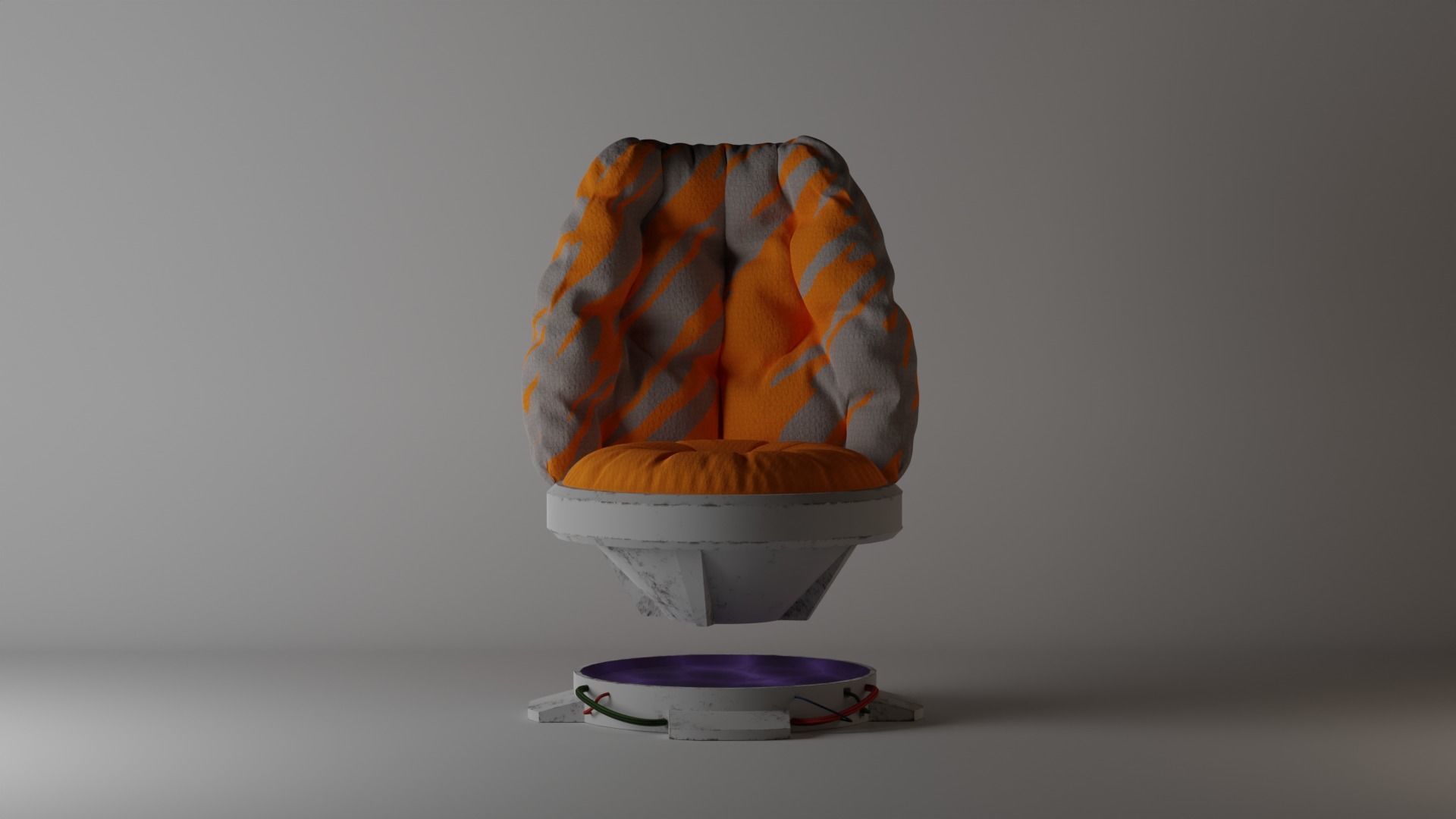 Puffy Sci Fi Chair Low-poly 3D model_11