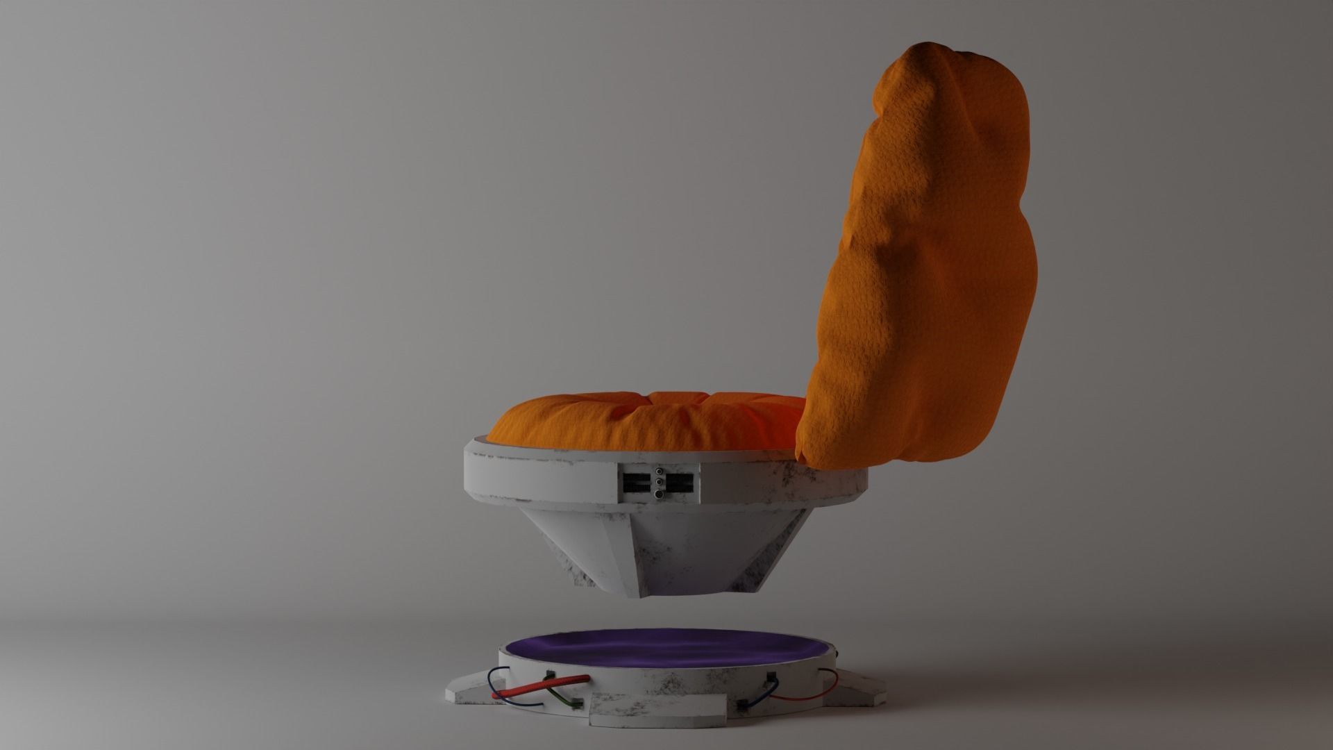 Puffy Sci Fi Chair Low-poly 3D model_3