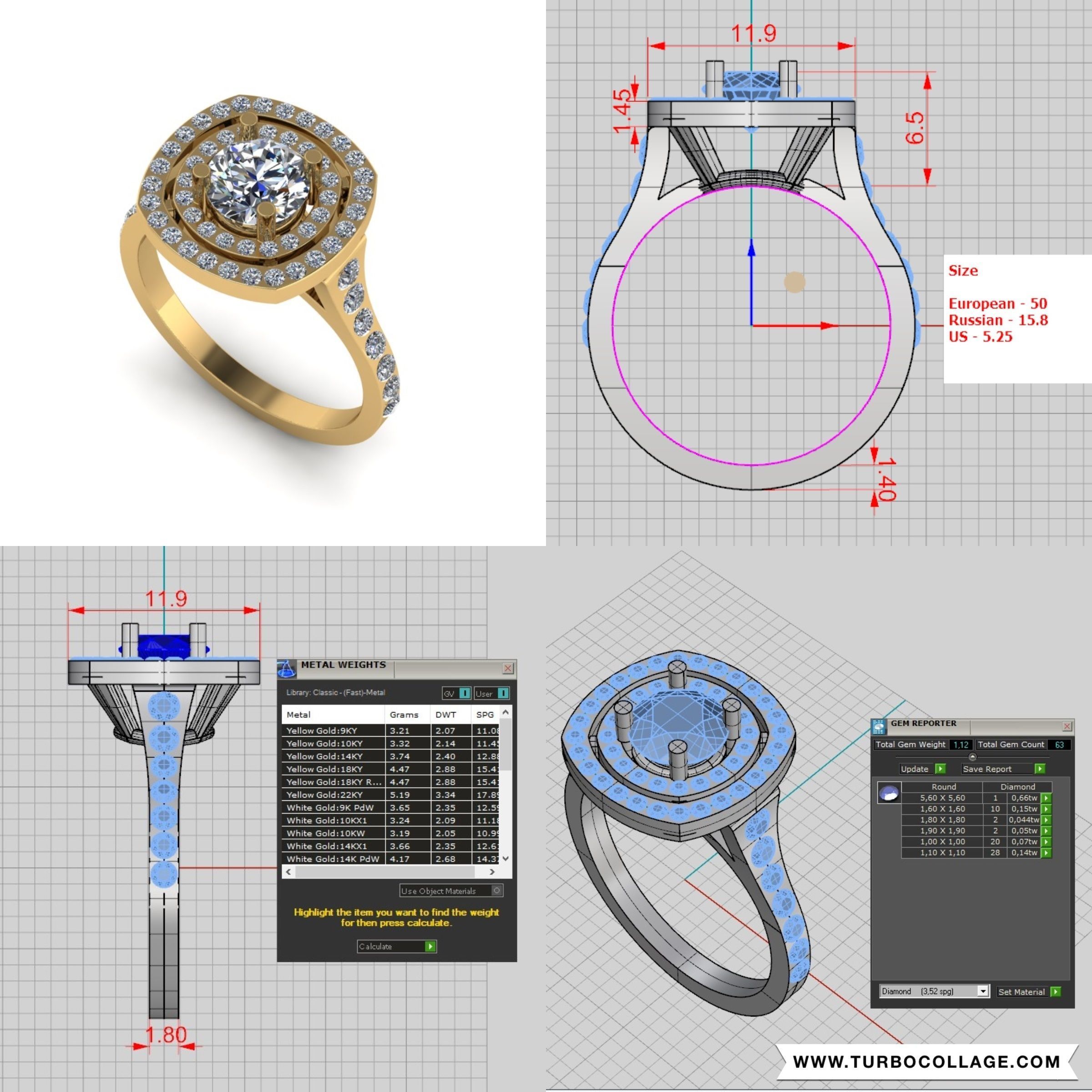 Big collection of designed rings for manufacturing 3D print model_12