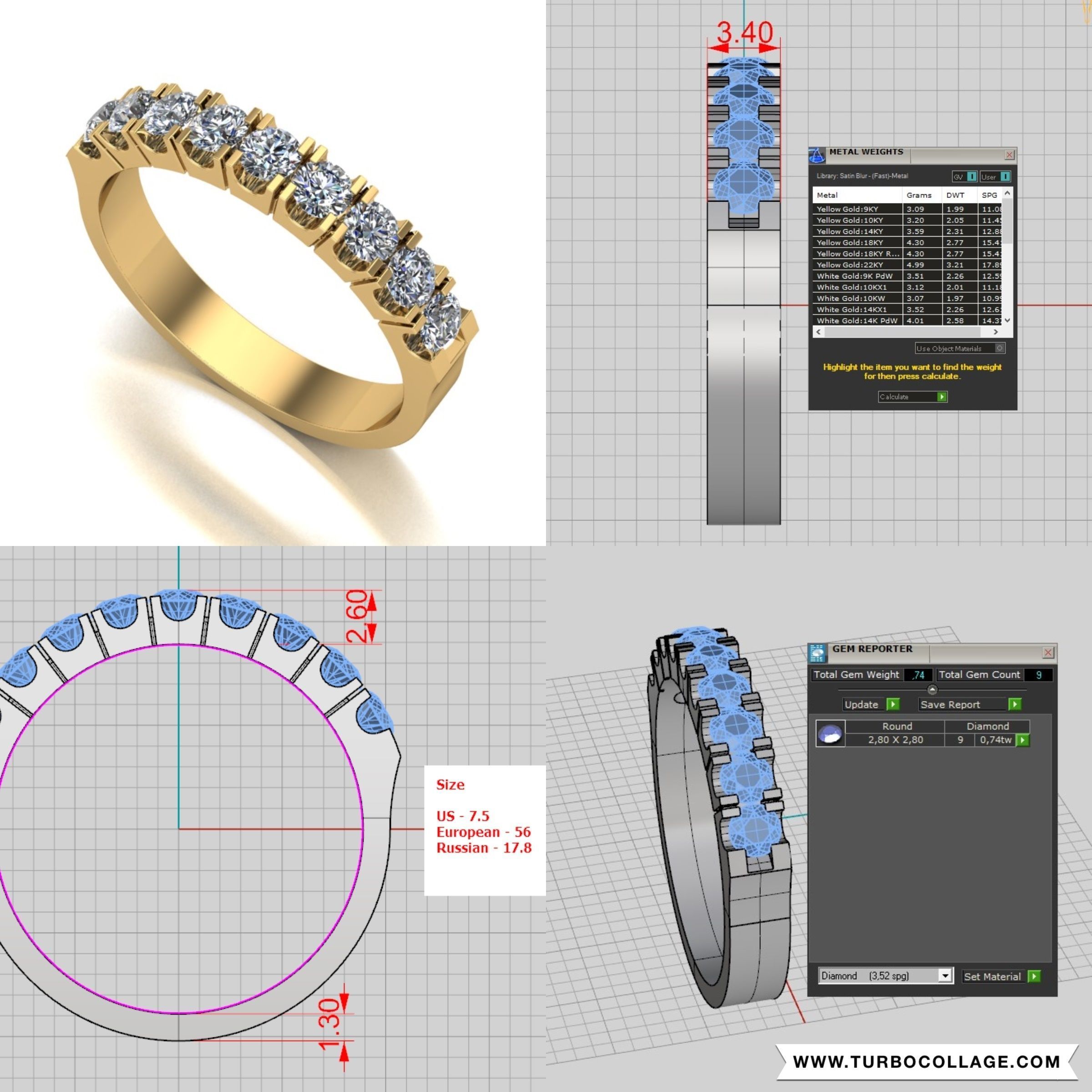 Big collection of designed rings for manufacturing 3D print model_21