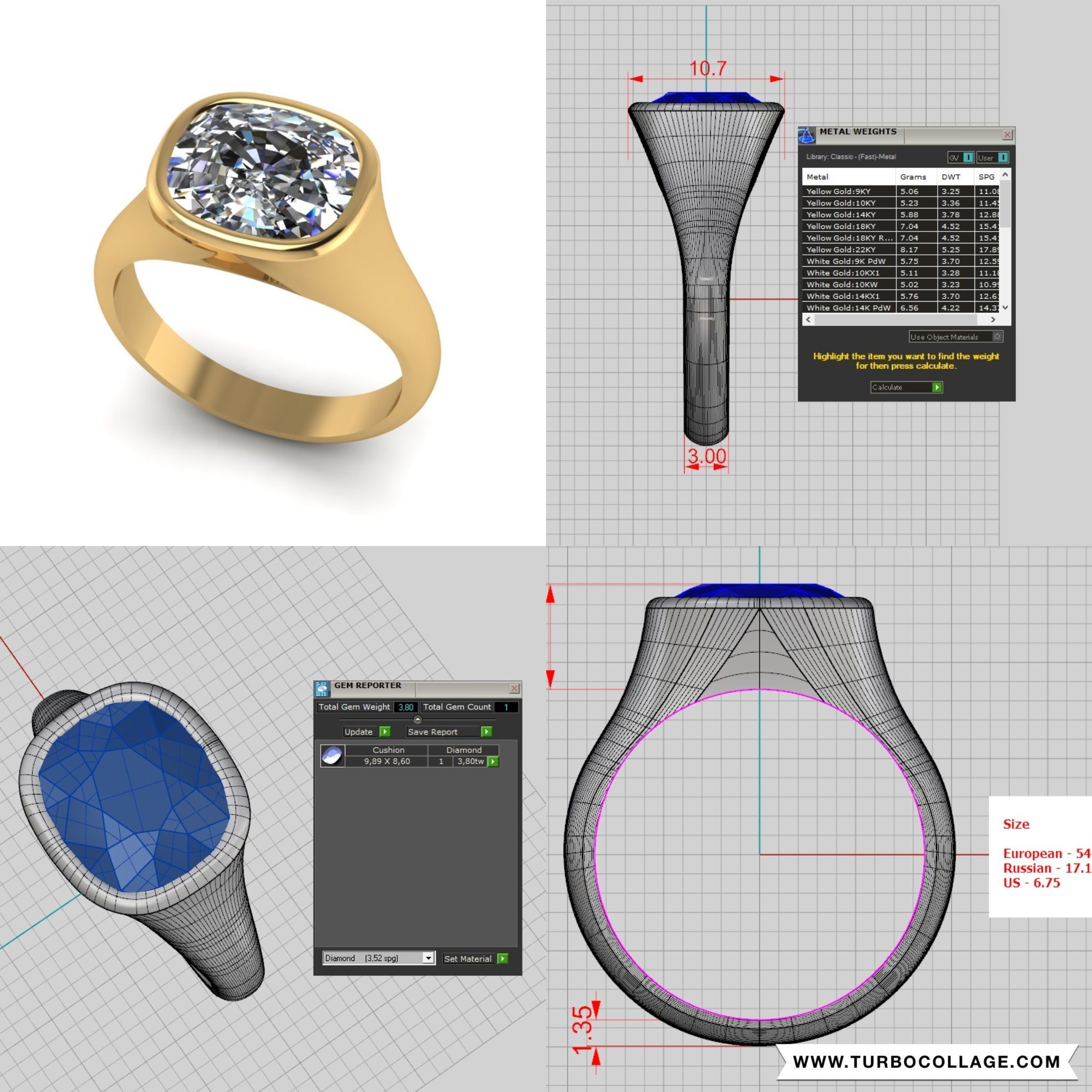 Big collection of designed rings for manufacturing 3D print model_3