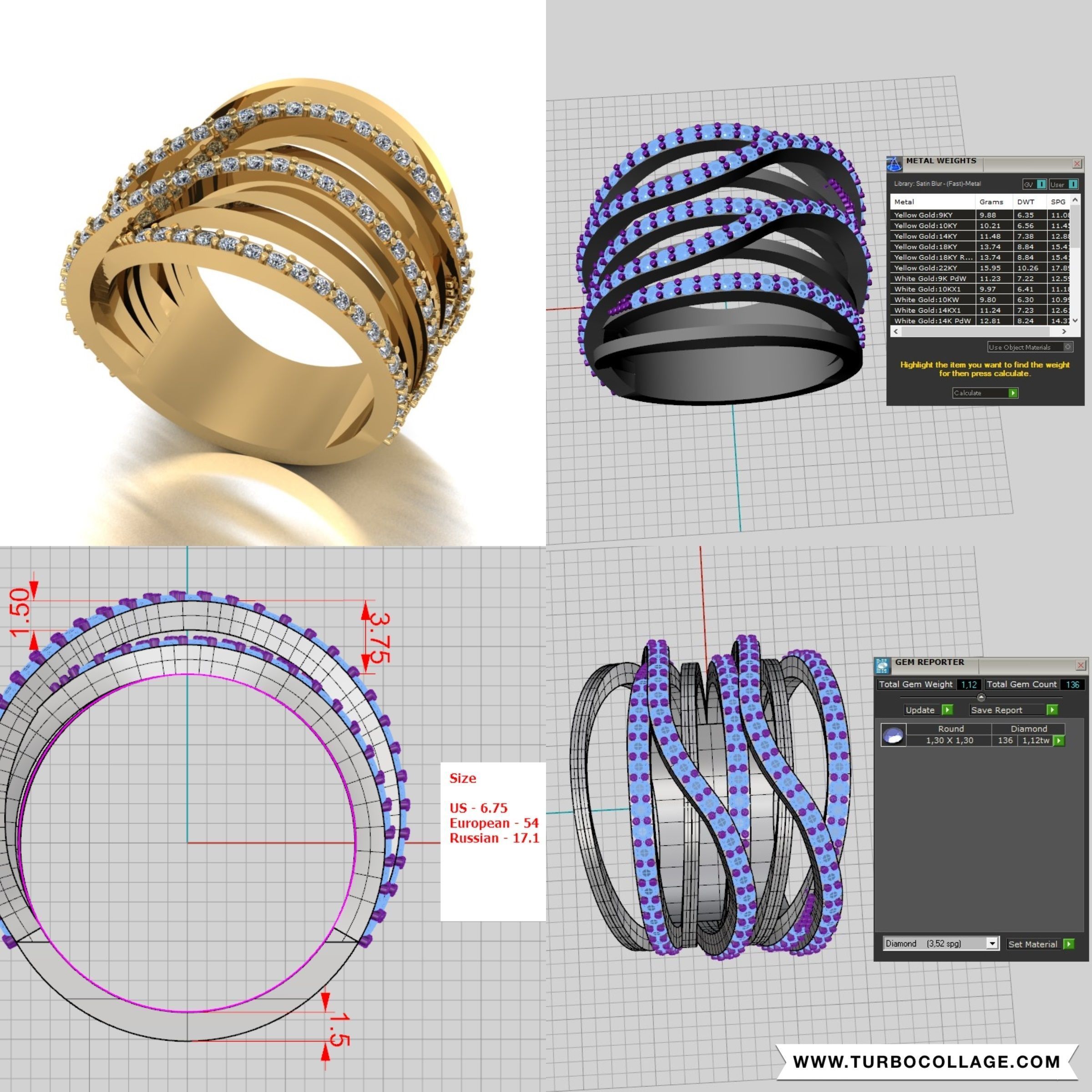 Big collection of designed rings for manufacturing 3D print model_24