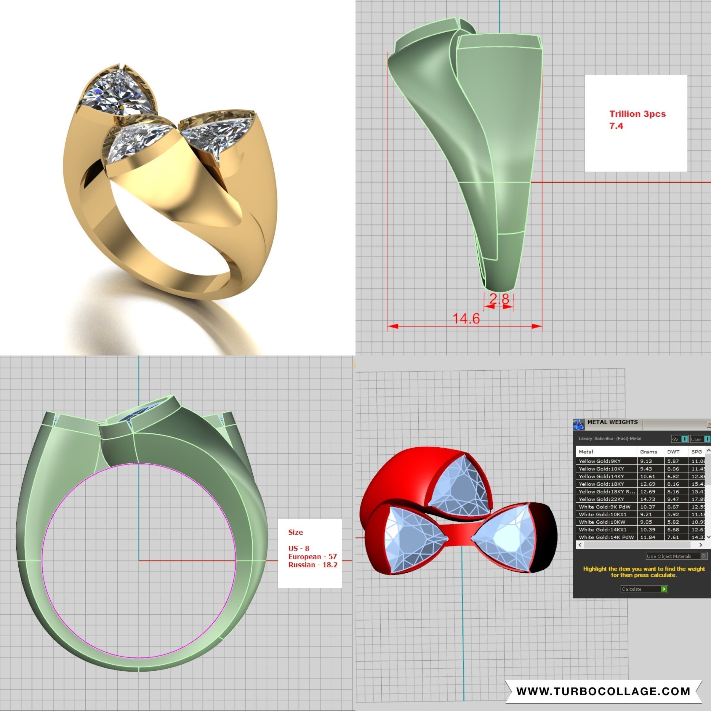 Big collection of designed rings for manufacturing 3D print model_8