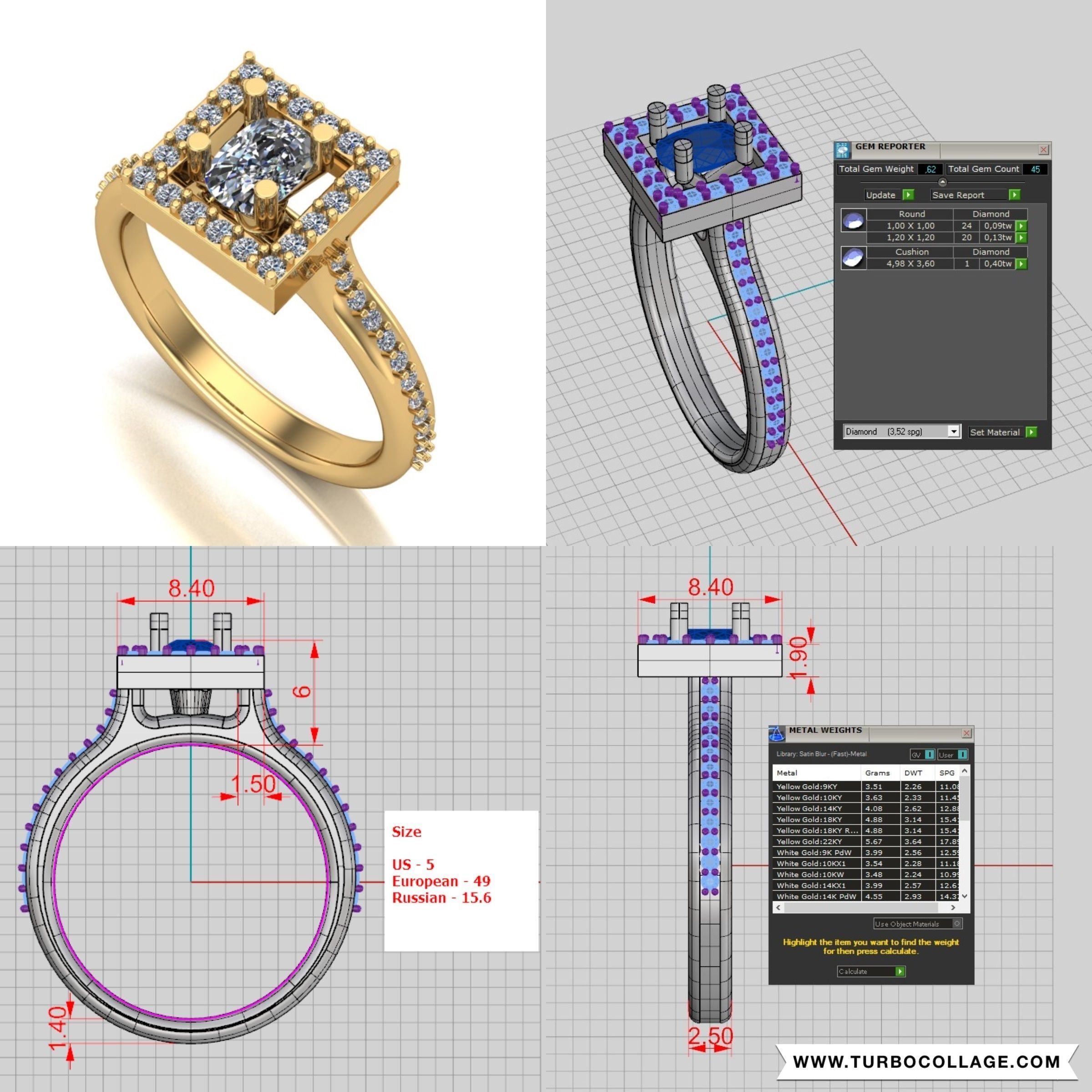 Big collection of designed rings for manufacturing 3D print model_22