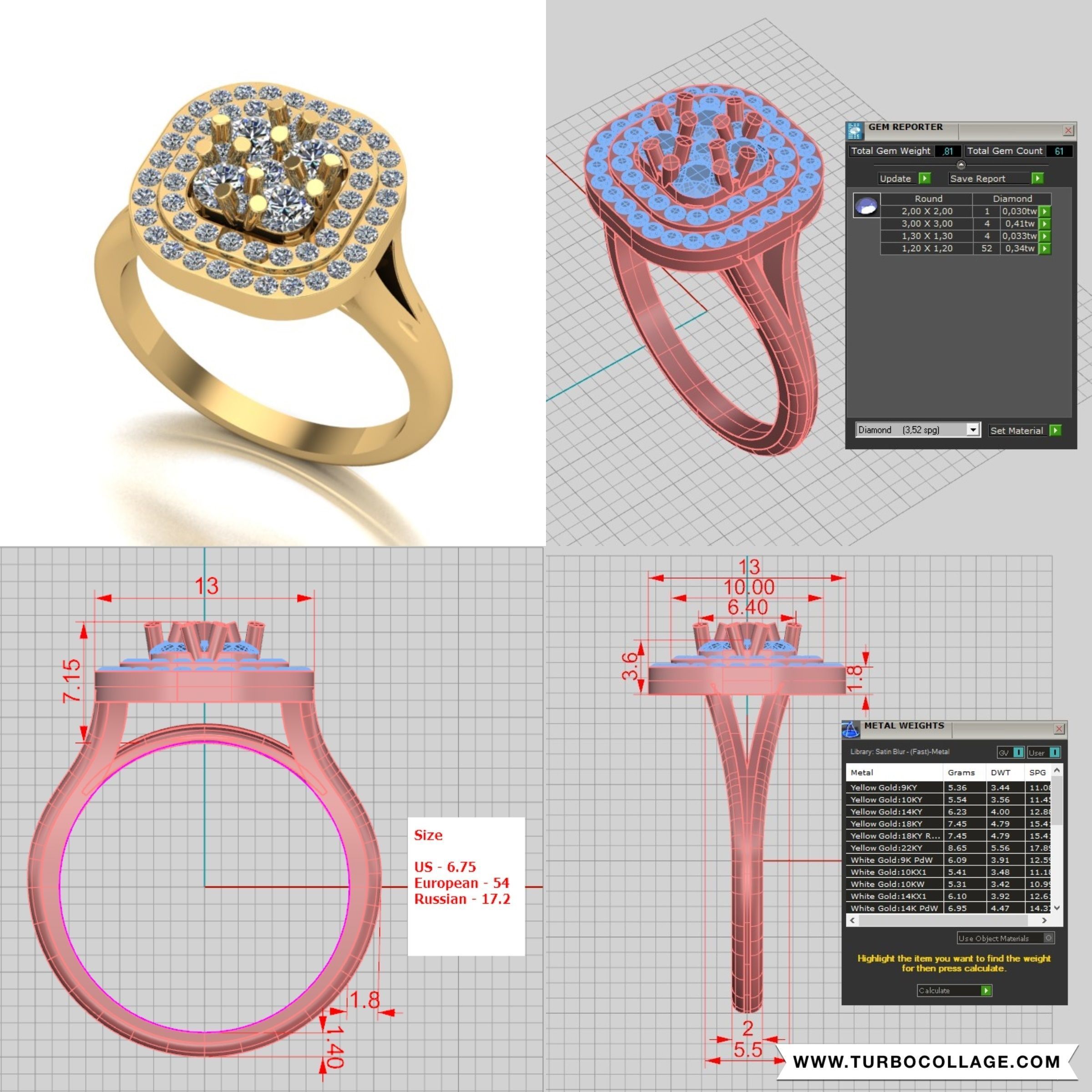 Big collection of designed rings for manufacturing 3D print model_28