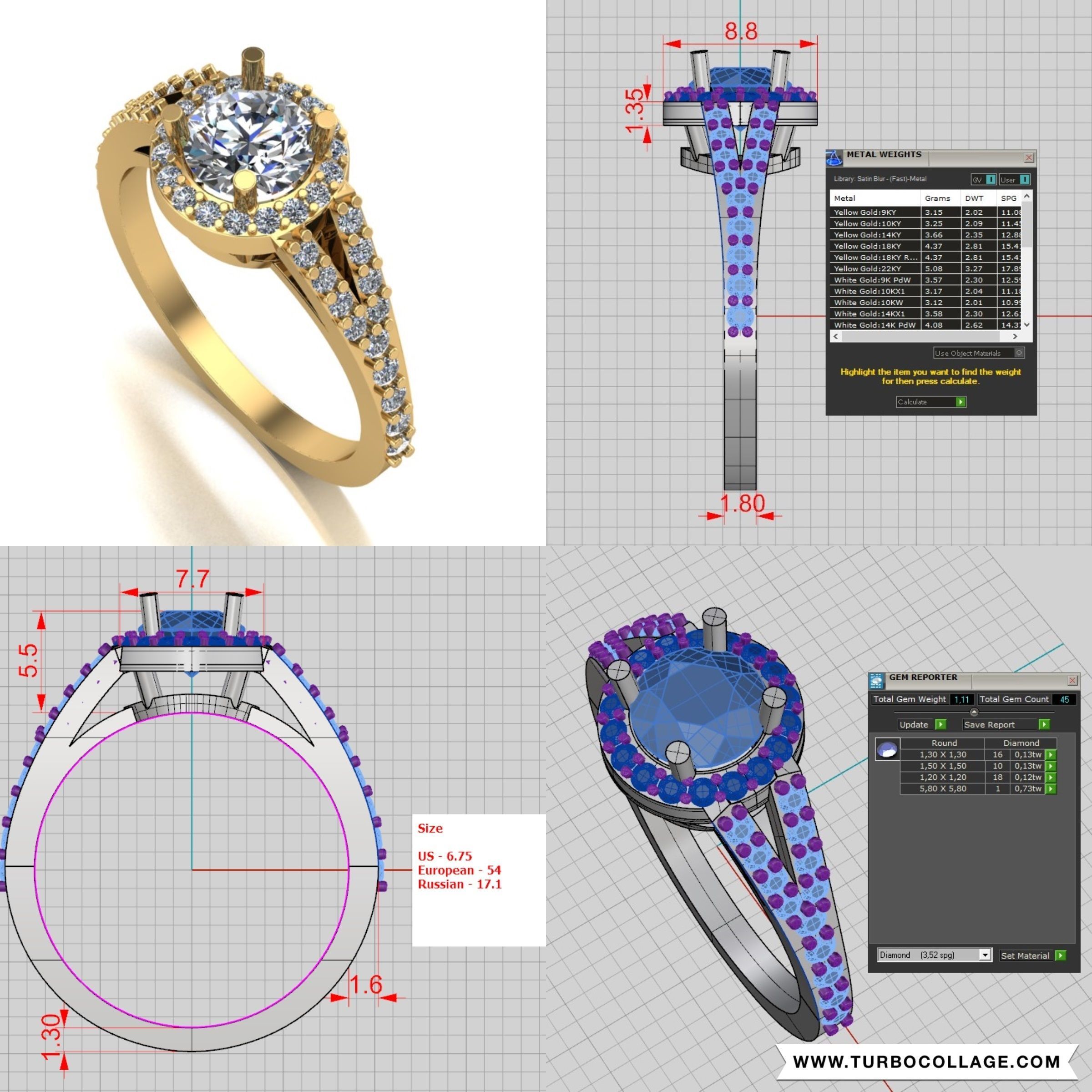 Big collection of designed rings for manufacturing 3D print model_25