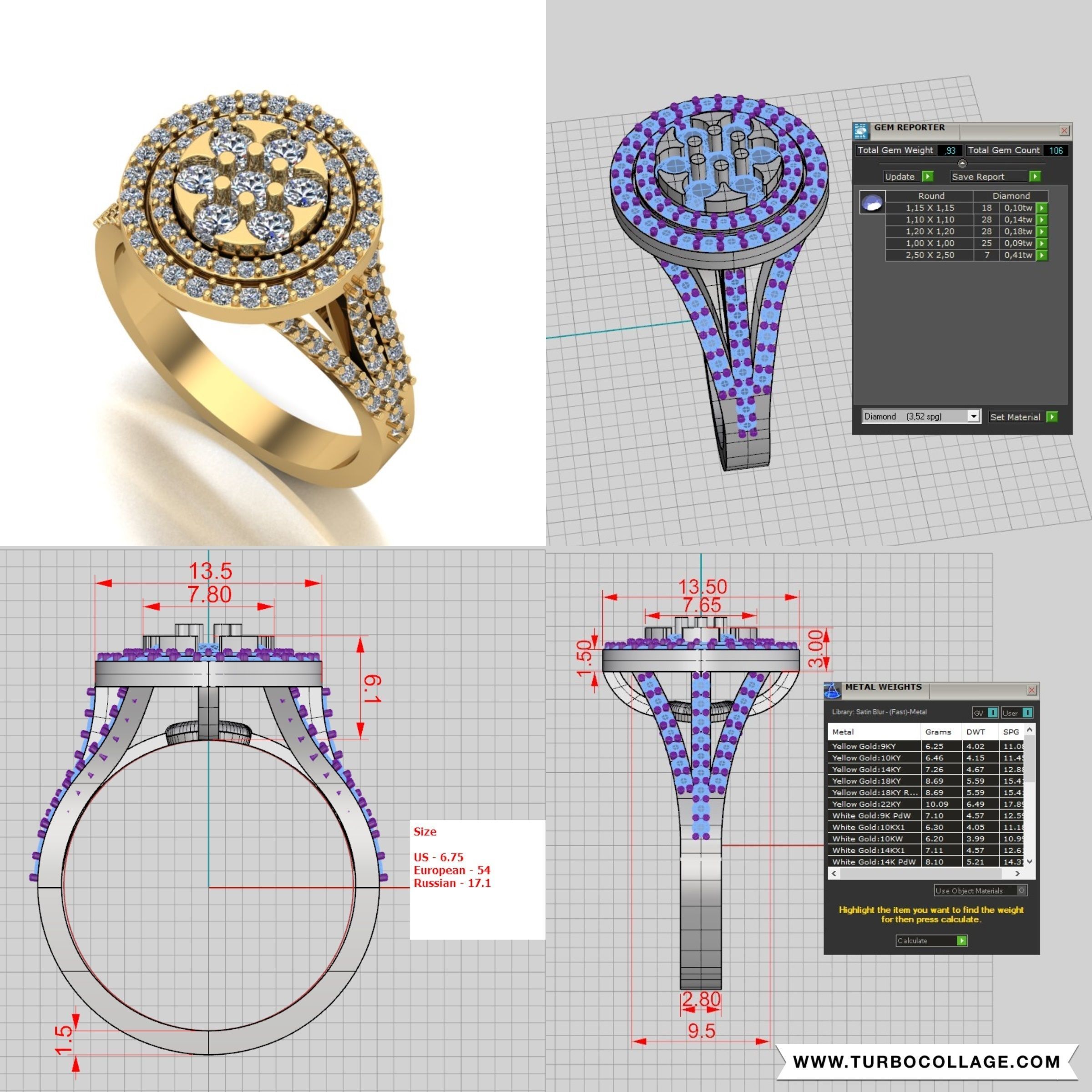 Big collection of designed rings for manufacturing 3D print model_23
