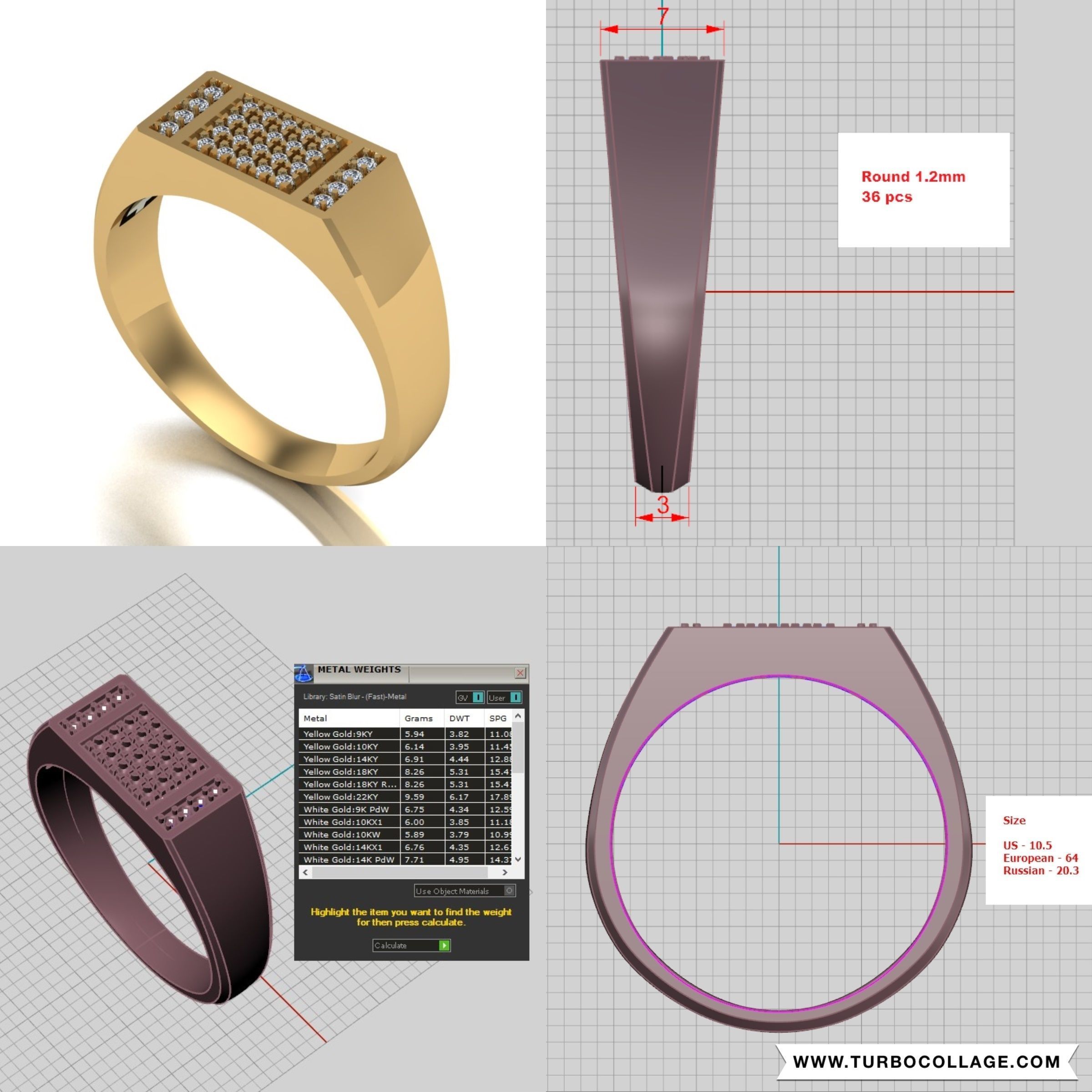 Big collection of designed rings for manufacturing 3D print model_7