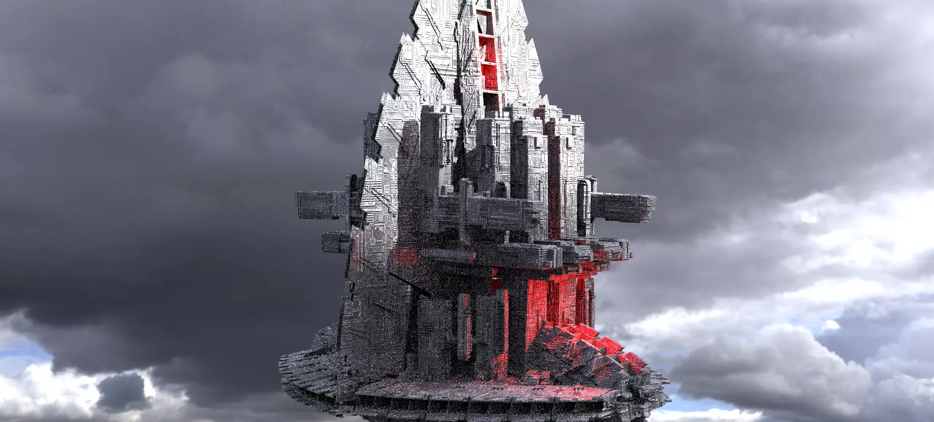 Alien Inquisitor Grand Ship City Kit bash 3D model_0