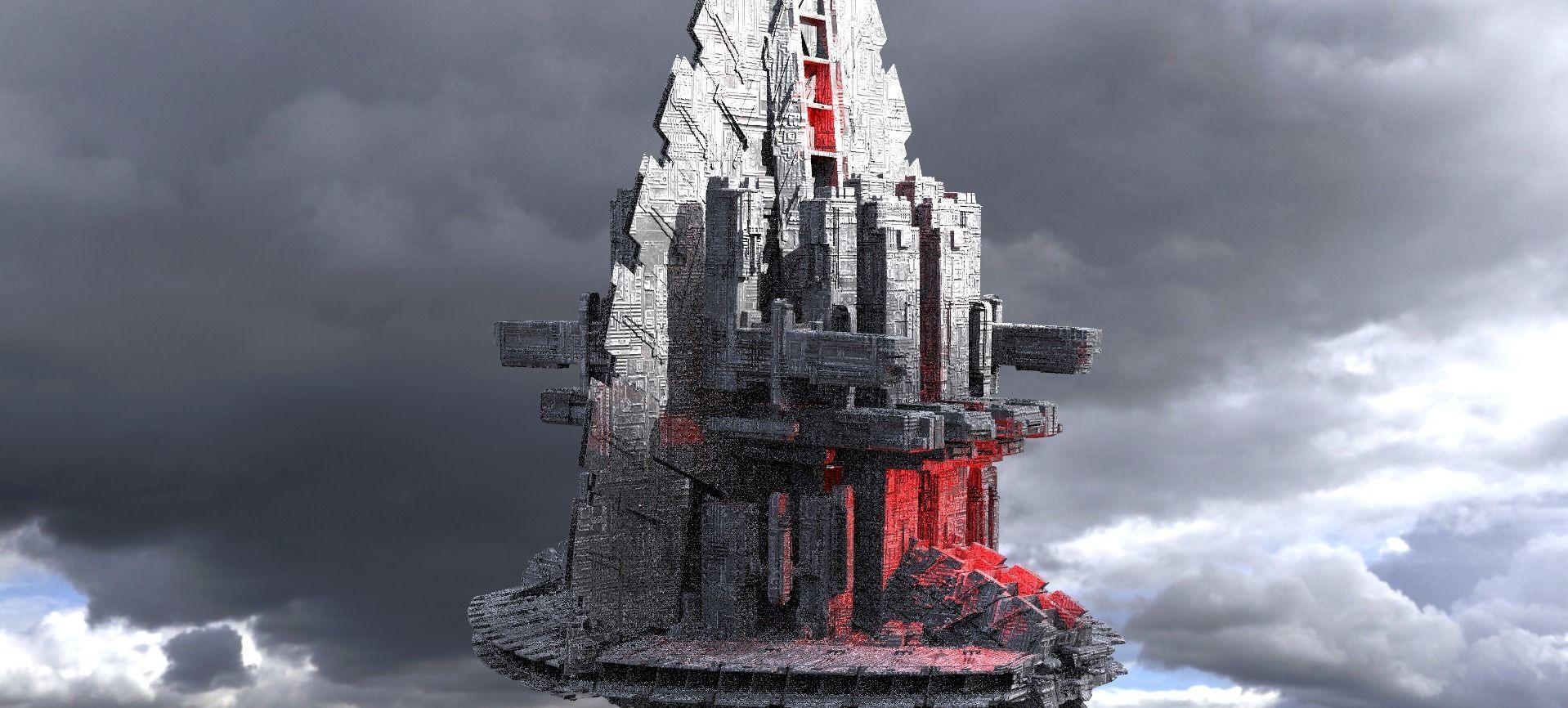 Alien Inquisitor Grand Ship City Kit bash 3D model_1