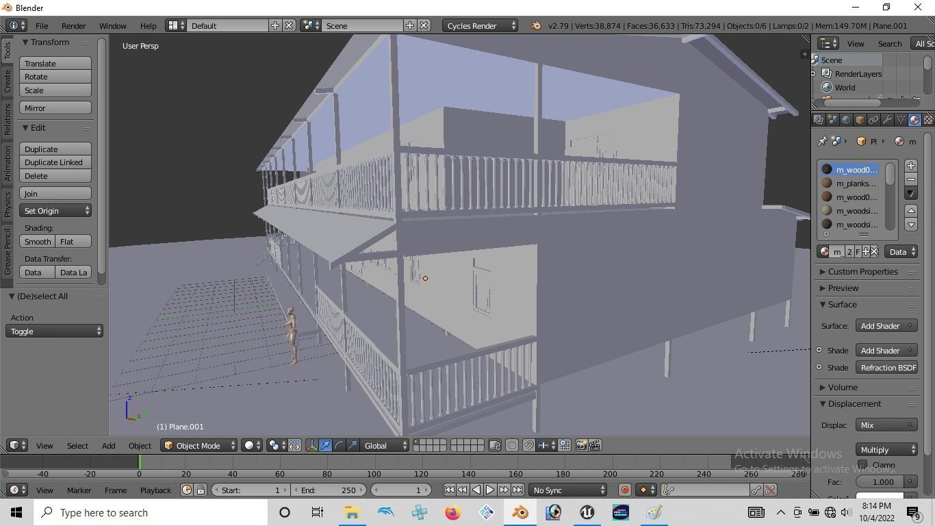 Rumah kayu panggung tingkat 001-002 3D model_4