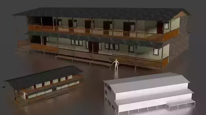 Rumah kayu panggung tingkat 001-002