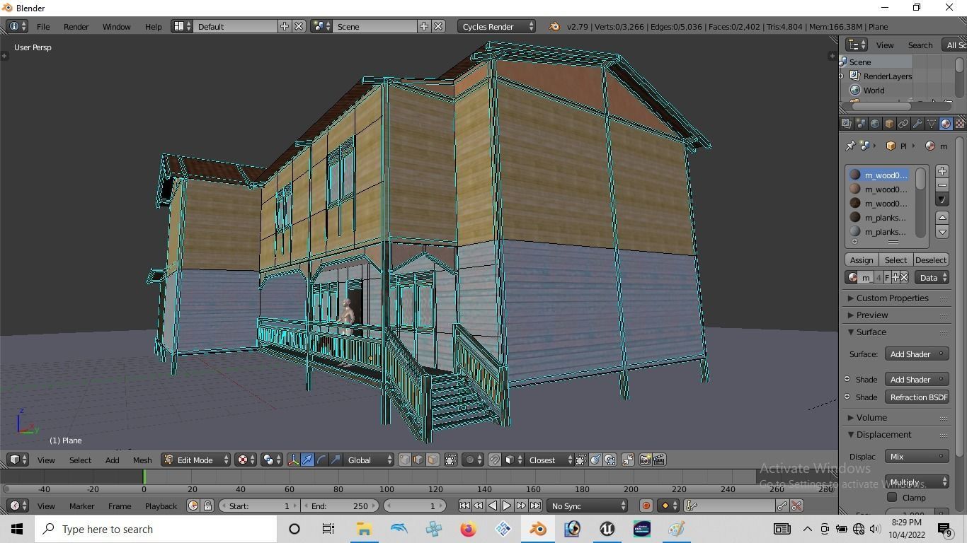 Rumah kayu panggung tingkat 001-002 3D model_9
