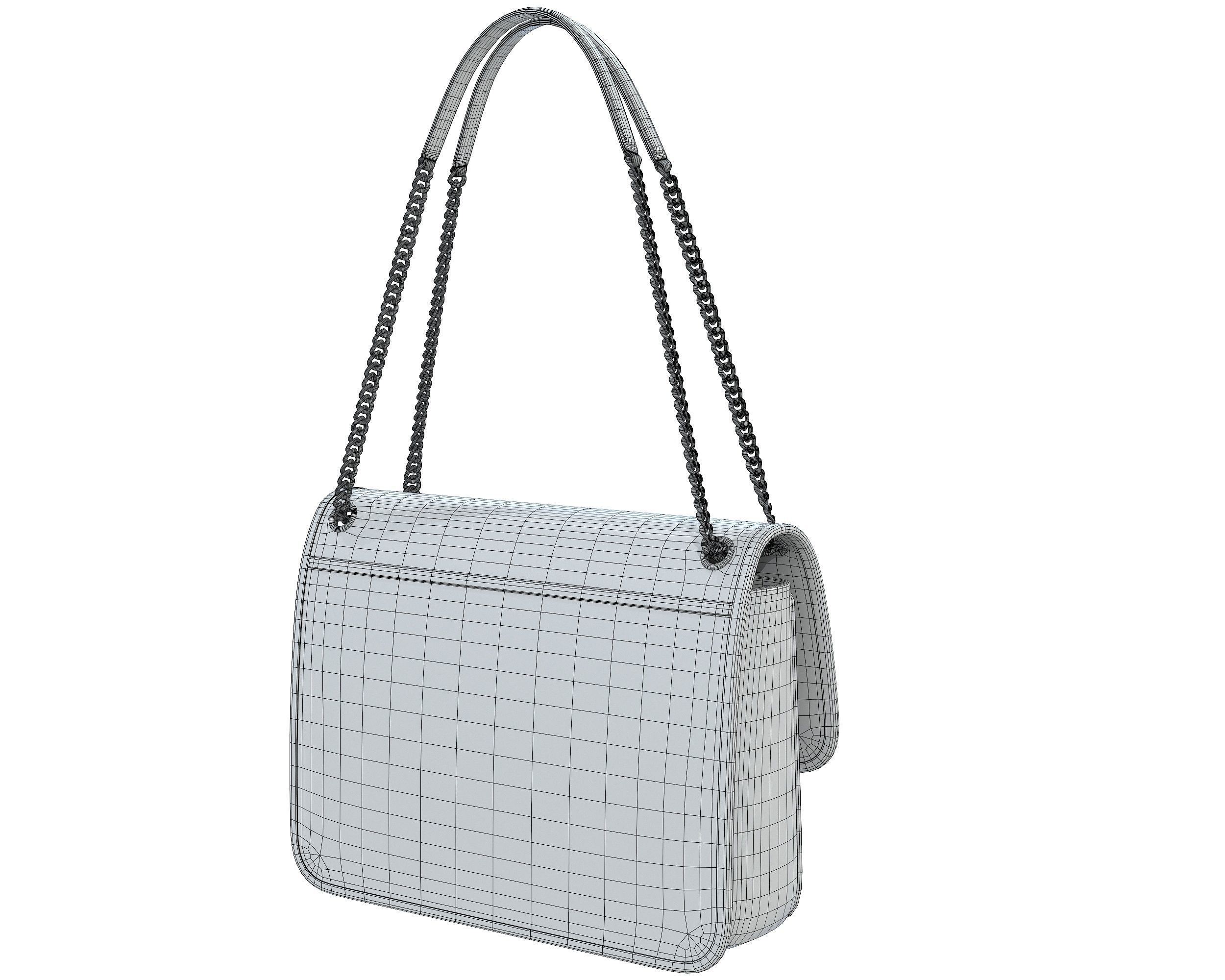 YSL Saint Laurent Niki Bag Black Leather Low-poly 3D model_10