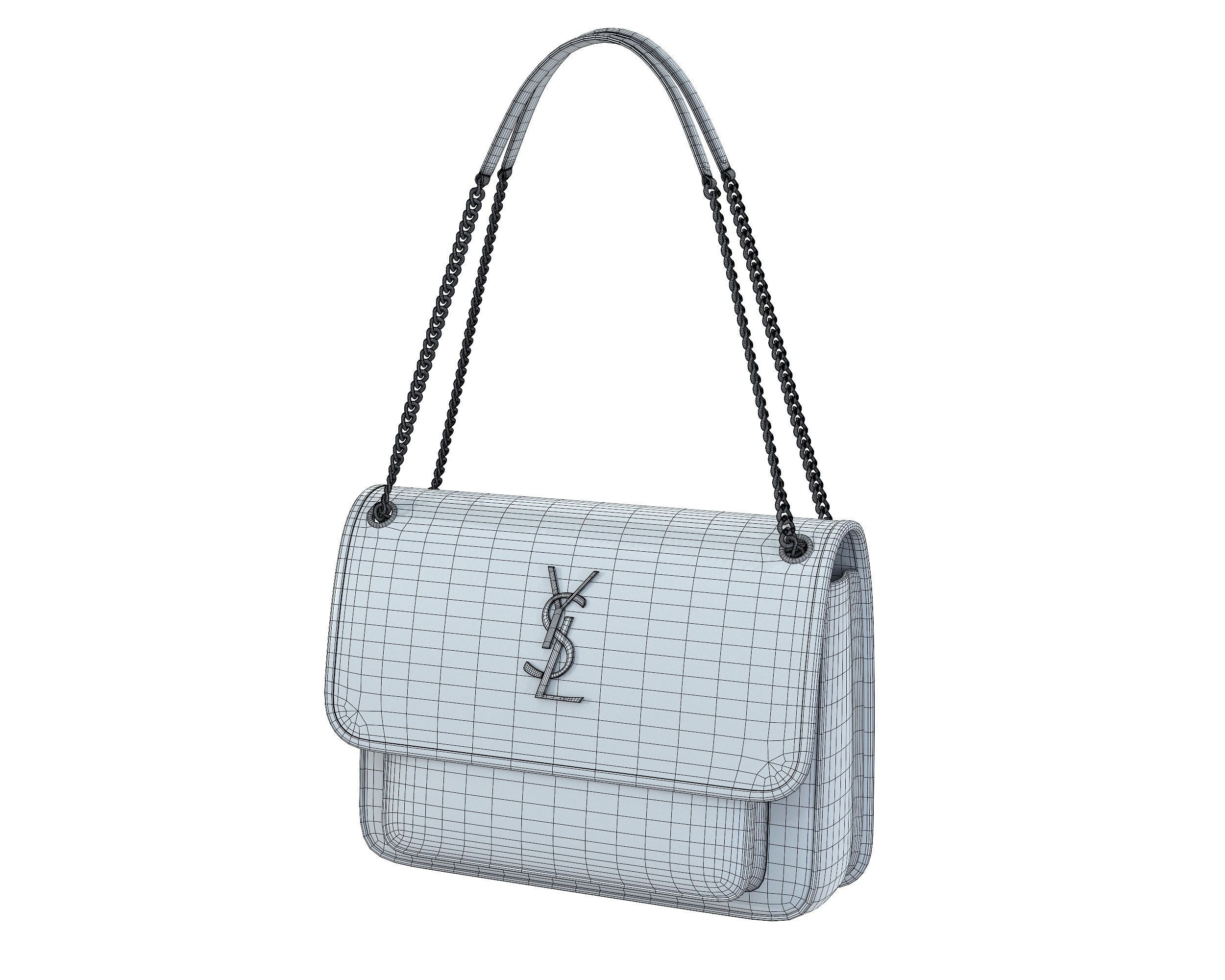 YSL Saint Laurent Niki Bag Black Leather Low-poly 3D model_8